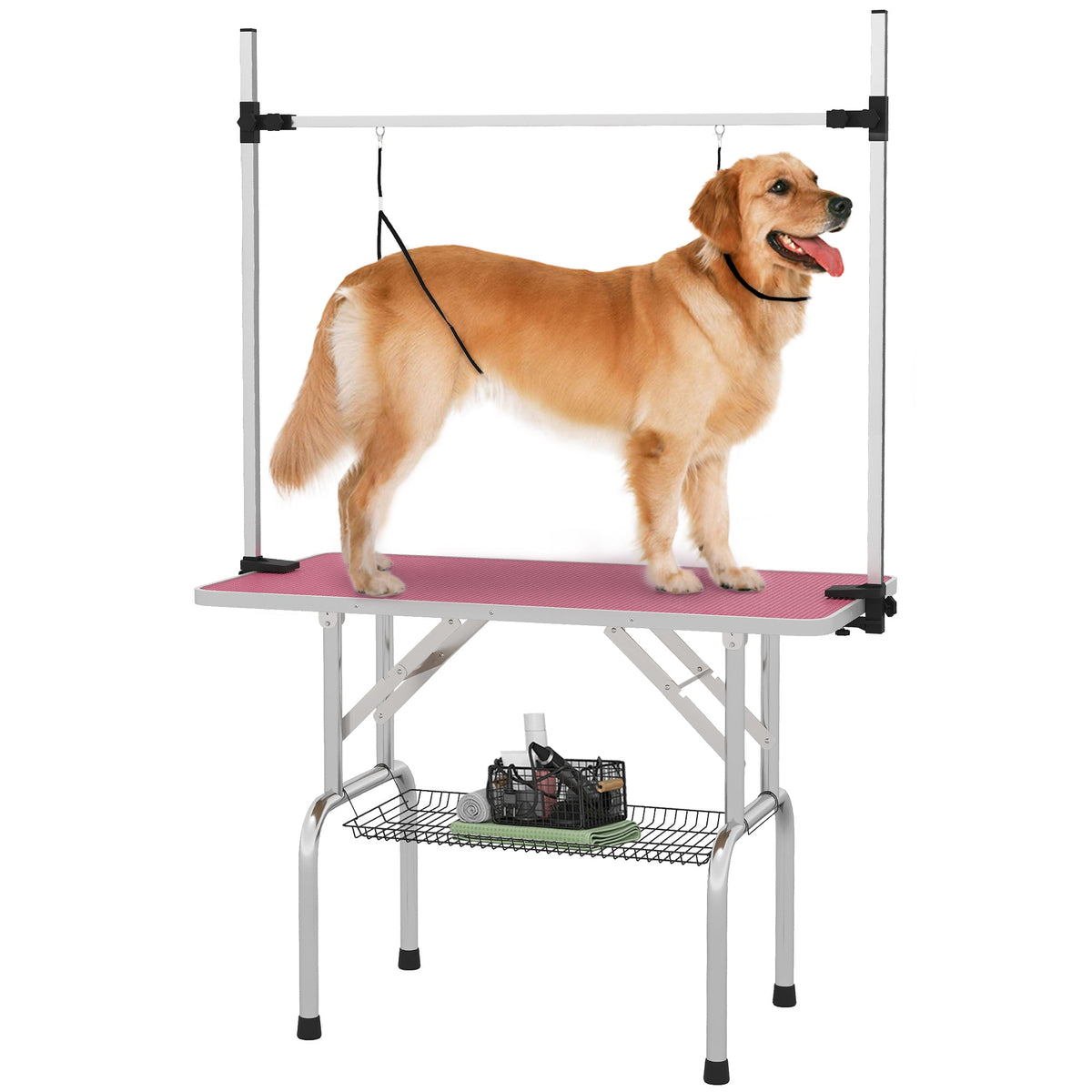 PawNora Adjustable Dog Grooming Table – Non-Slip Surface with Storage Tray