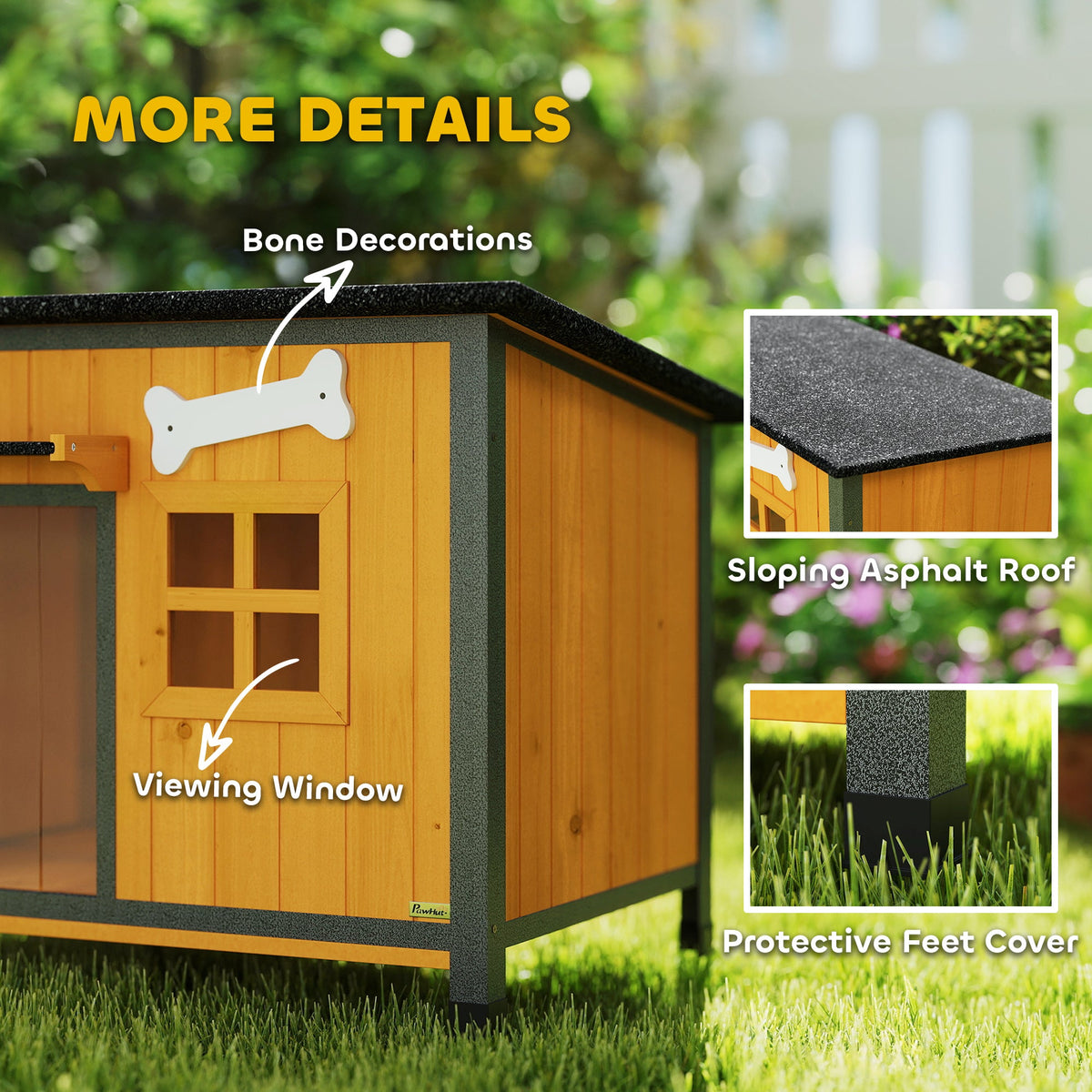 Steel-Frame Dog House with Openable Roof & Removable Floor Yellow