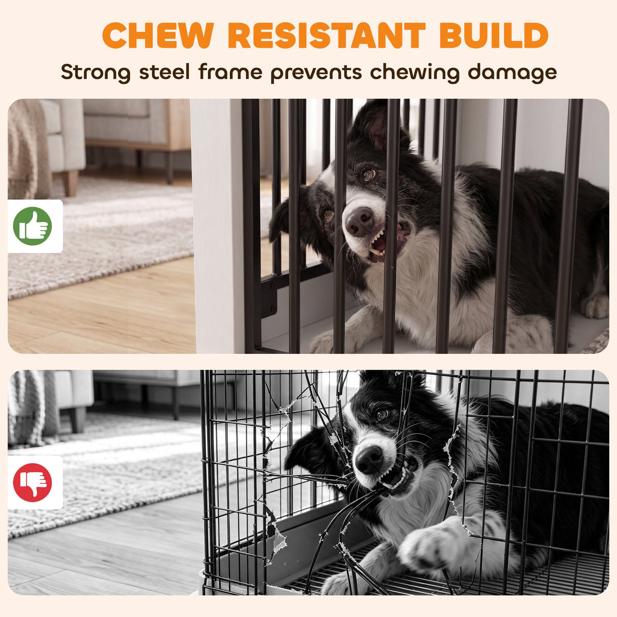 PawNora Medium Dog Crate Furniture – Sliding Barn Door KennelKennels & Crate