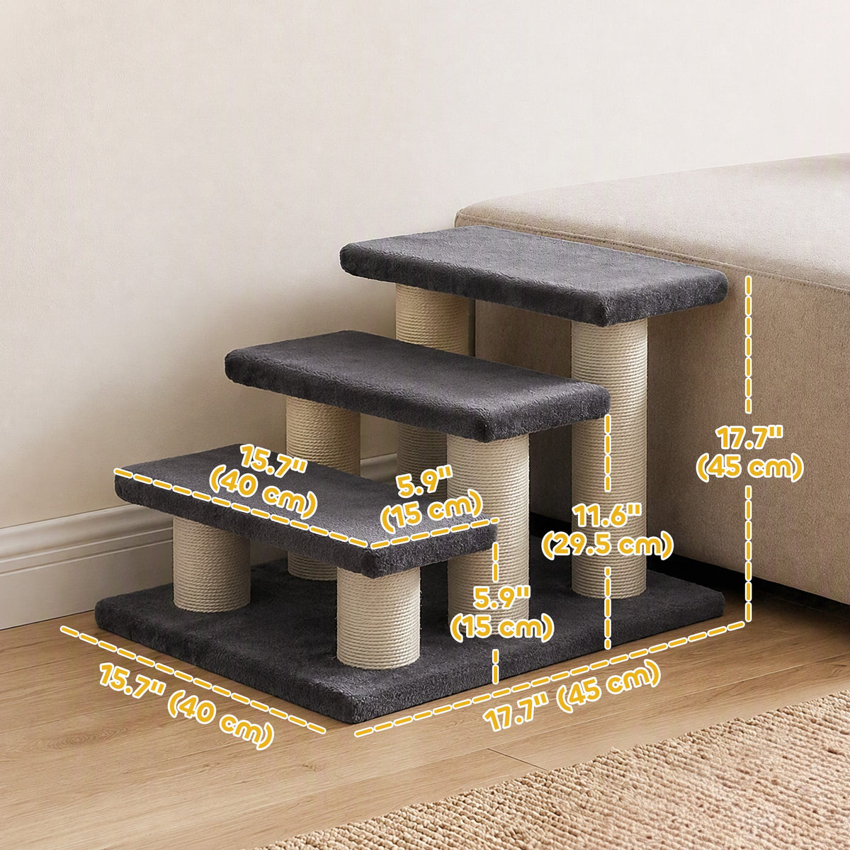 PawNora Cat Climbing Tower – Multi-Level Cat Tree with Sisal Scratching Posts