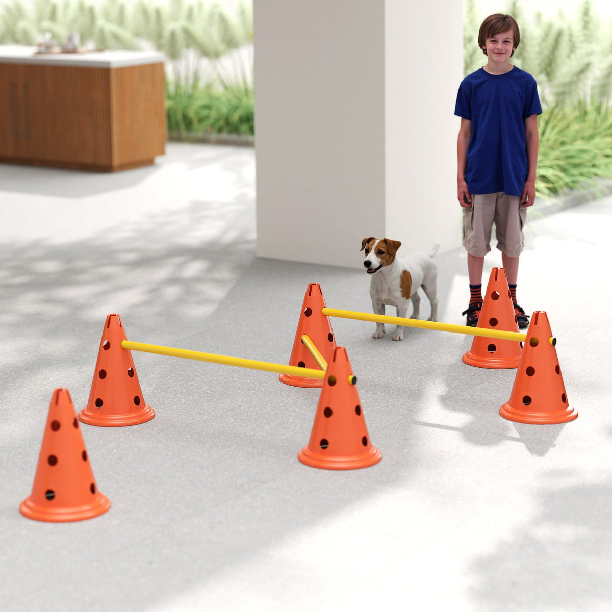 PawNora 3-Piece Dog Agility Training Set – Adjustable Jumps &amp; Portable Equipment
