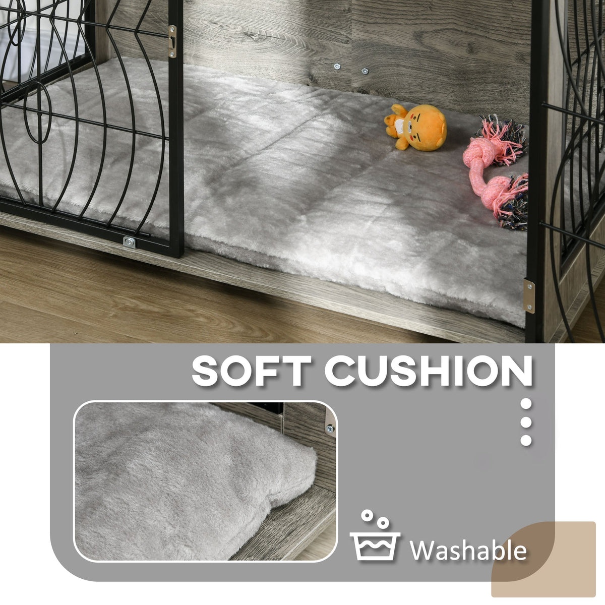 PawNora Large Dog Crate Furniture – Stylish Indoor Kennel with Cushion