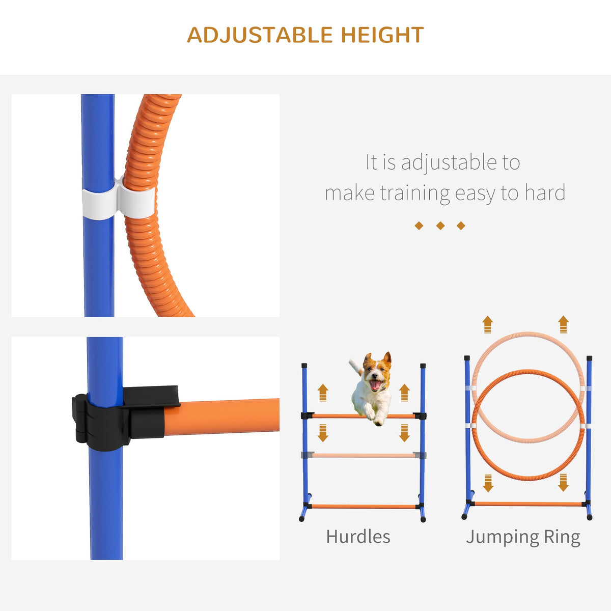 PawNora Dog Agility Training Set – Weave Poles, Hurdle, Jumping Ring &amp; Pause Box