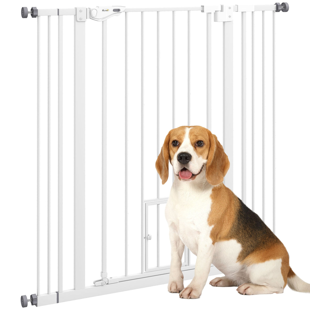 PawNora Steel Pet Gate – Auto-Close Dog Gate with Small Pet Door