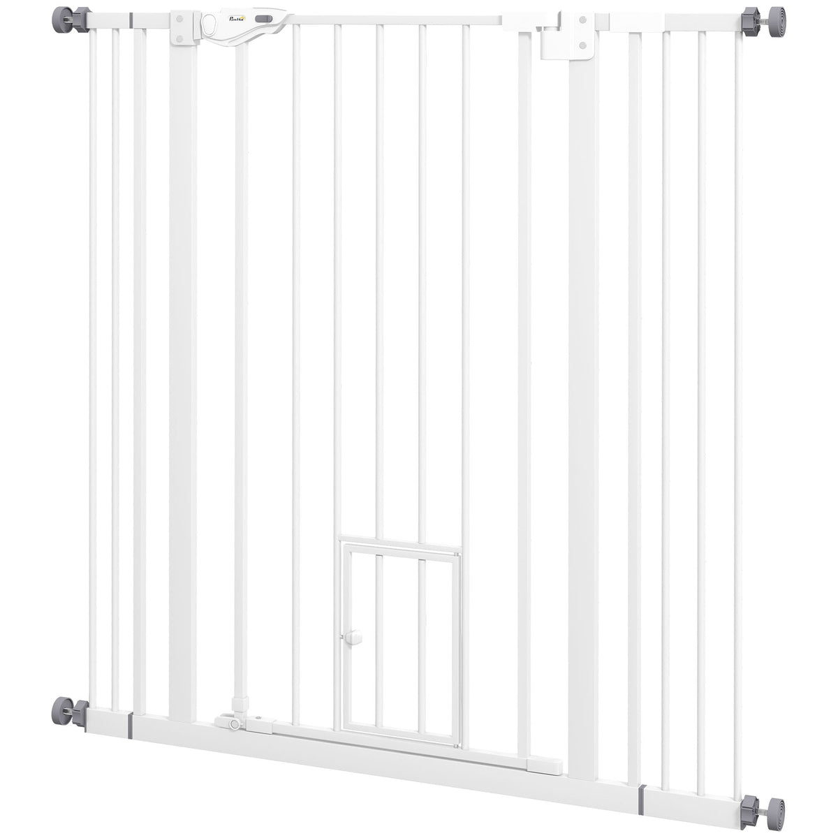 PawNora Steel Pet Gate – Auto-Close Dog Gate with Small Pet Door