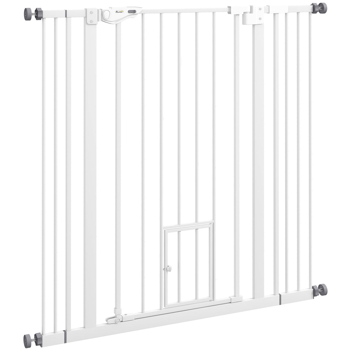 PawNora Steel Pet Gate – Auto-Close Dog Gate with Small Pet Door