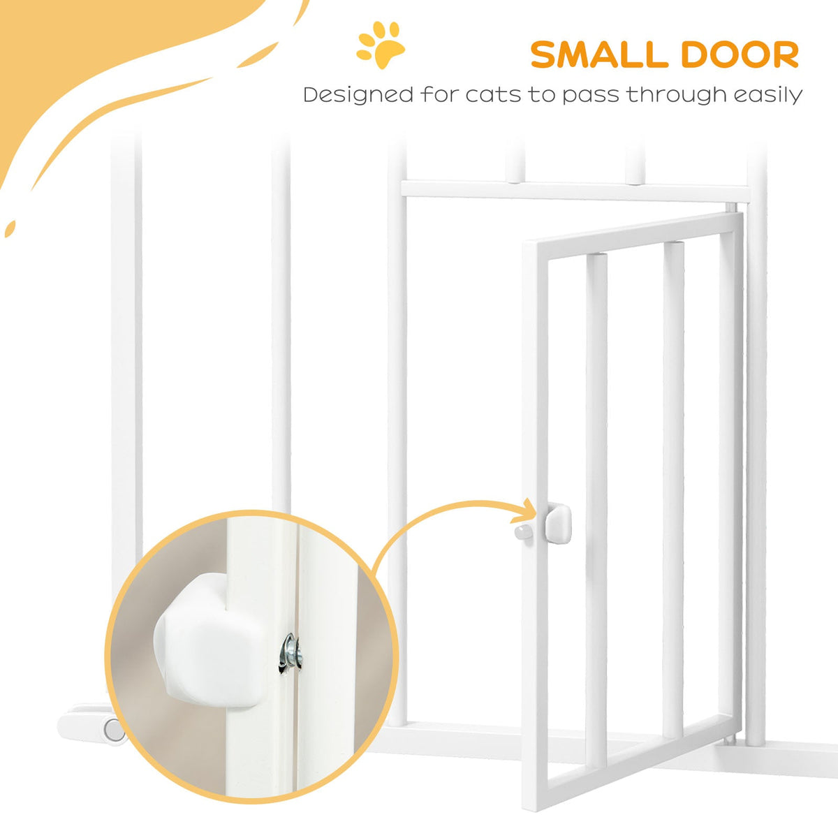 PawNora Steel Pet Gate – Auto-Close Dog Gate with Small Pet Door