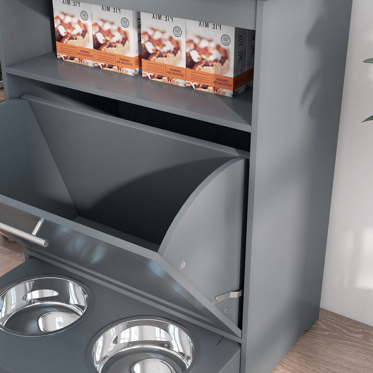 PawNora Pet Feeding Station – Pull-Out Bowl Drawer &amp; Storage Cabinet