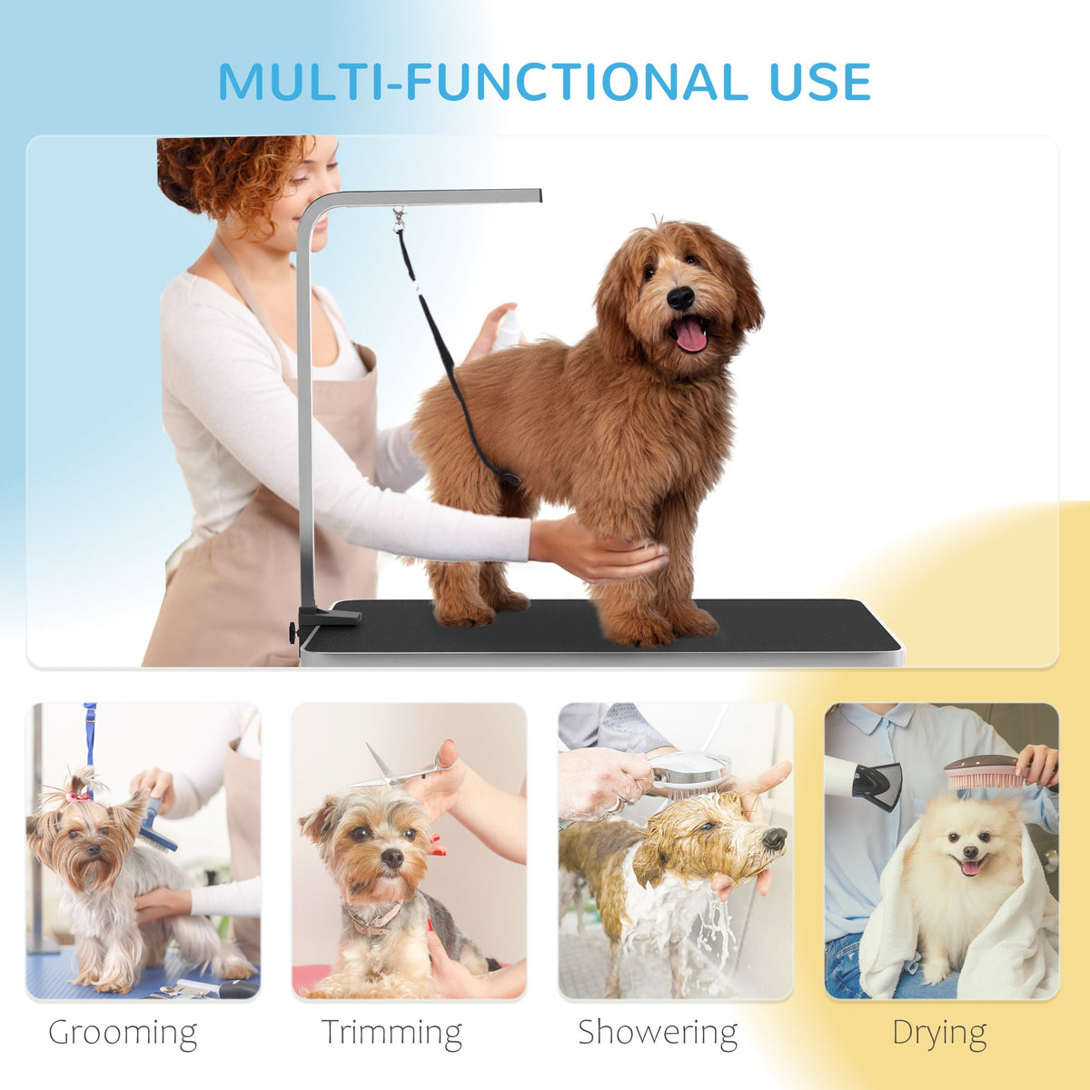 PawNora Adjustable Dog Grooming Table – Foldable with Storage Shelves