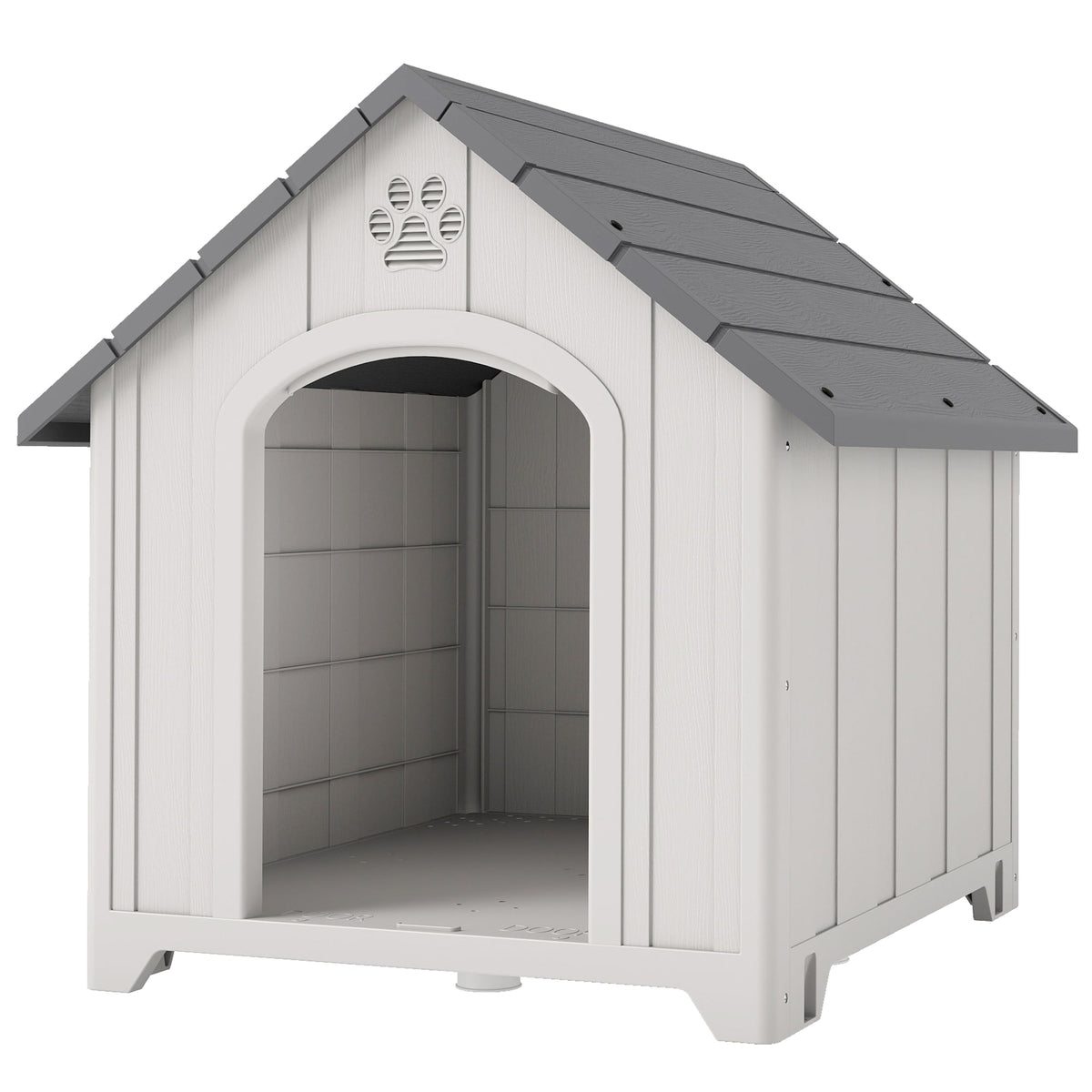 PawNora Large Outdoor Dog House – Reinforced PP Shelter with Raised Base
