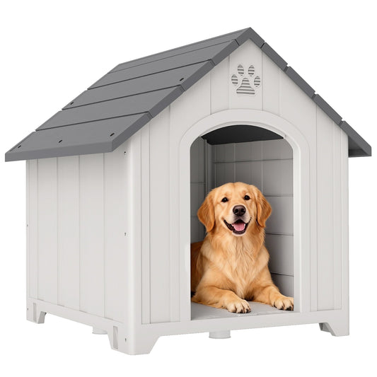 PawNora Large Outdoor Dog House – Reinforced PP Shelter with Raised Base