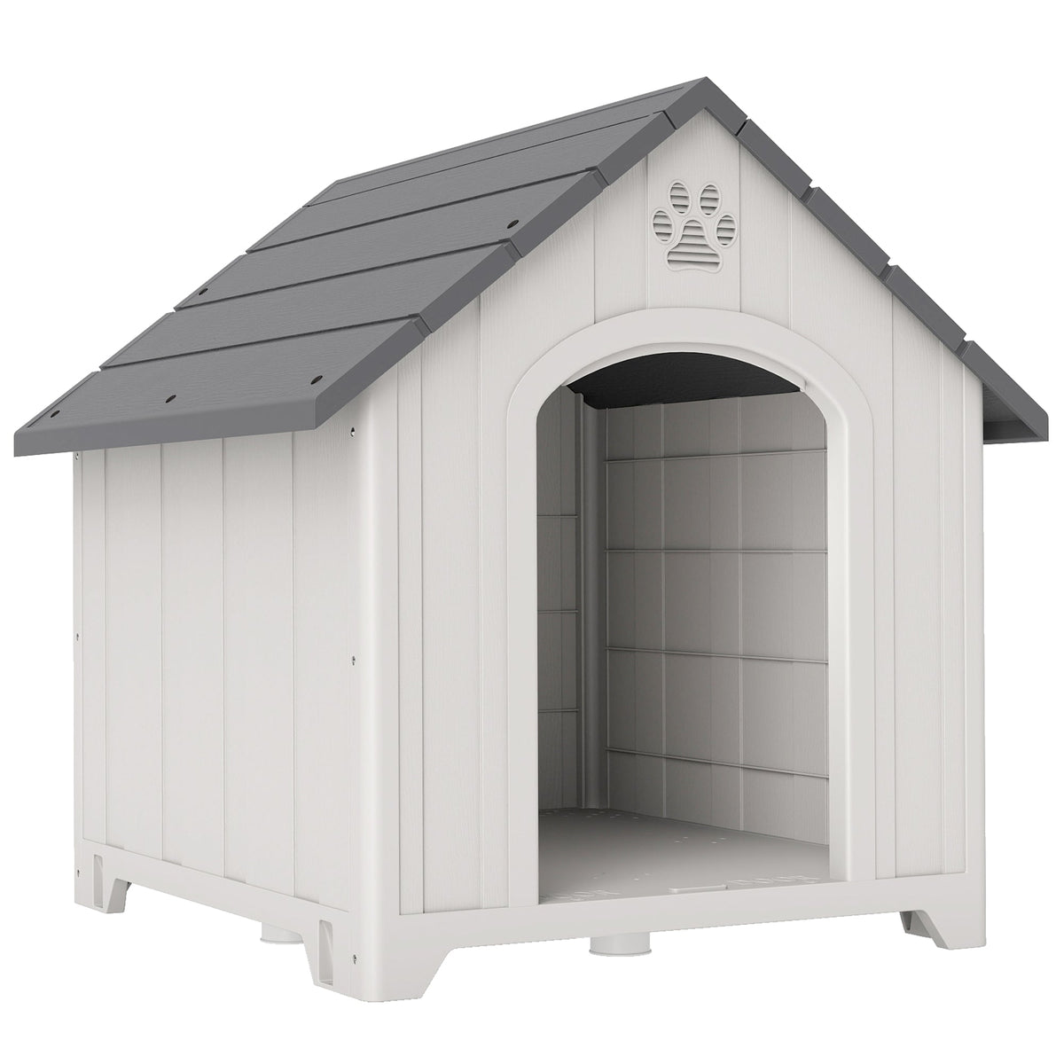 PawNora Large Outdoor Dog House – Reinforced PP Shelter with Raised Base