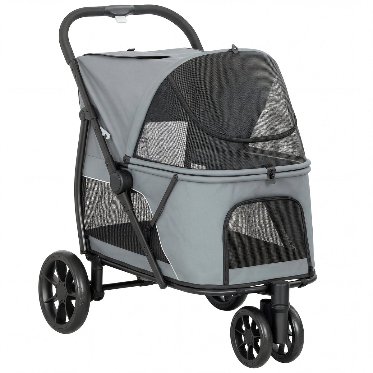PawNora Foldable Dog Stroller – All-Terrain Pet Pram with Spacious Cabin