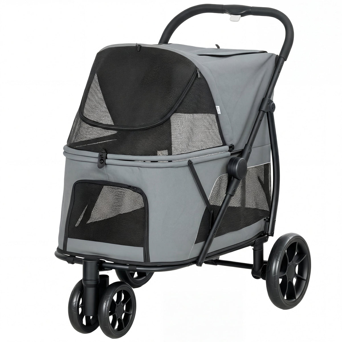 PawNora Foldable Dog Stroller – All-Terrain Pet Pram with Spacious Cabin