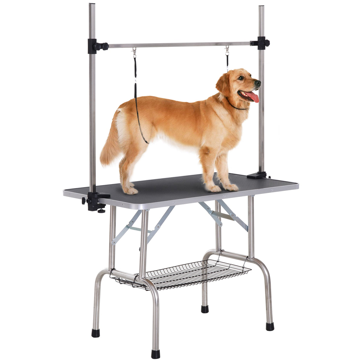 PawNora Professional Pet Grooming Table – Height Adjustable with Storage Shelf