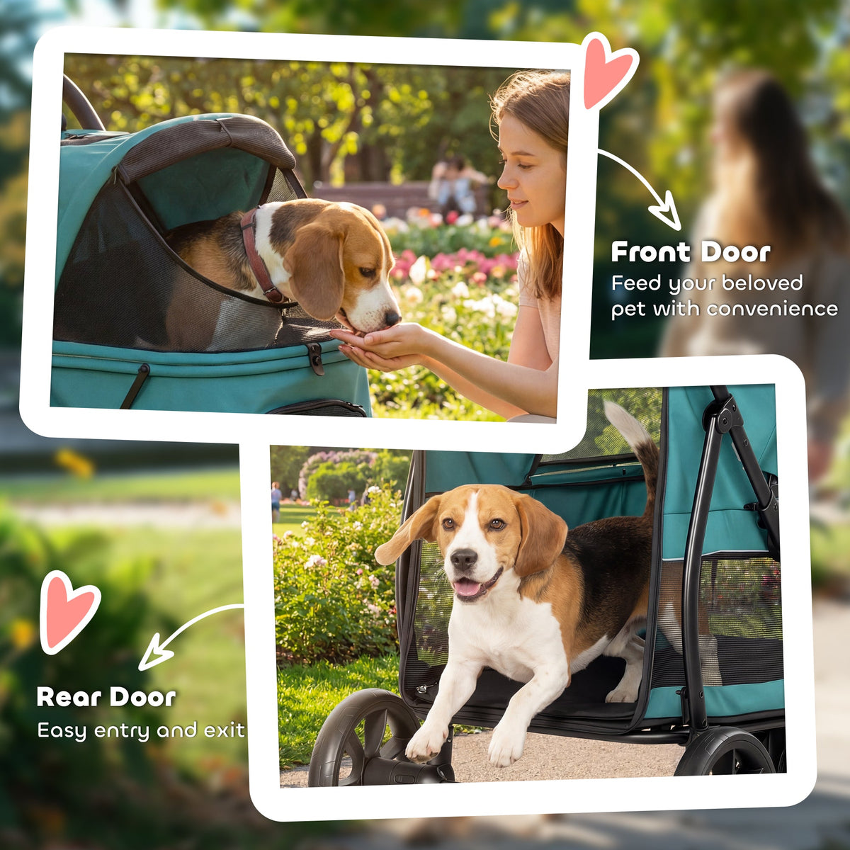 PawNora Foldable Dog Stroller – All-Terrain Pet Pram