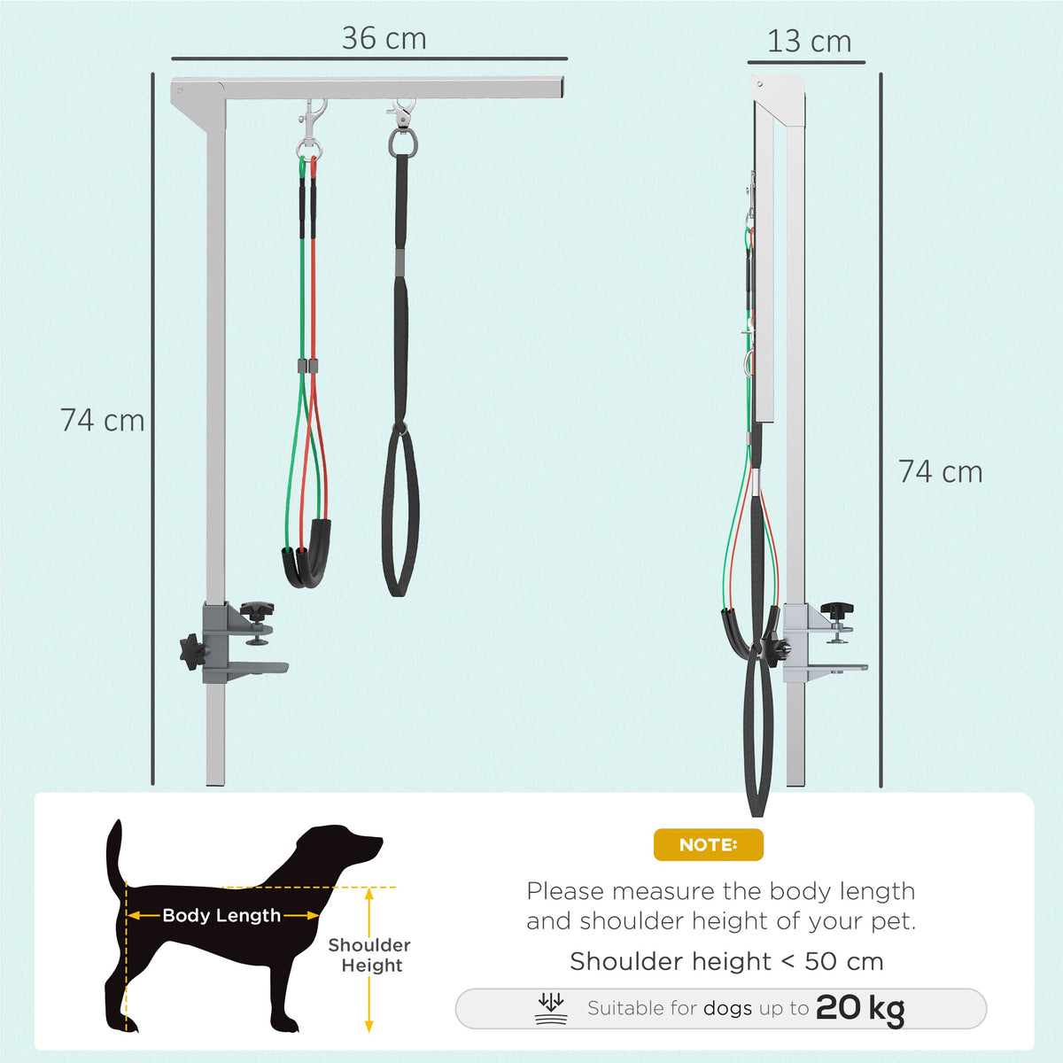 PawNora Adjustable Dog Grooming Arm – Foldable Stainless Steel Grooming Stand