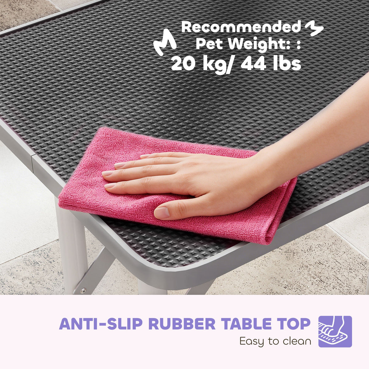 PawNora Foldable Pet Grooming Table – Adjustable Height with Non-Slip Surface