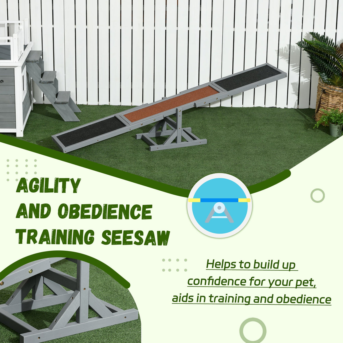PawNora Dog Agility Seesaw – Wooden Training &amp; Exercise Equipment