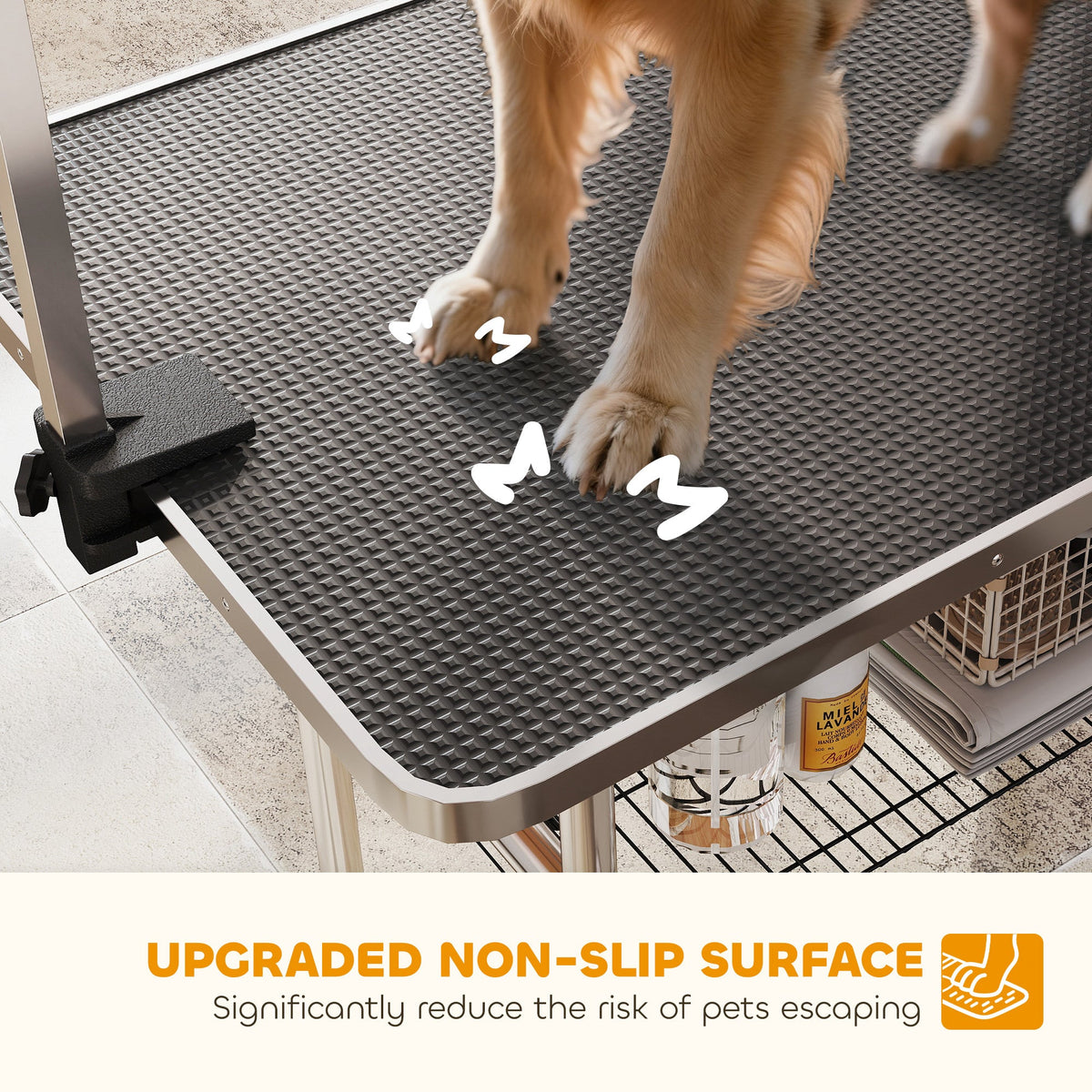 PawNora Professional Pet Grooming Table – Height Adjustable with Storage Shelf