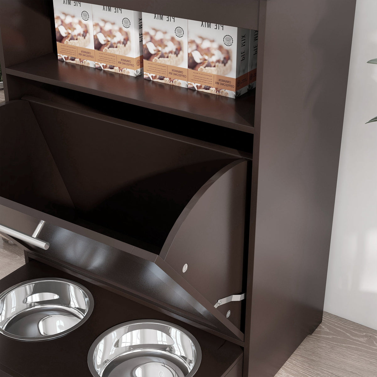 PawNora Pet Feeding Station – Pull-Out Bowl Drawer &amp; Storage Cabinet