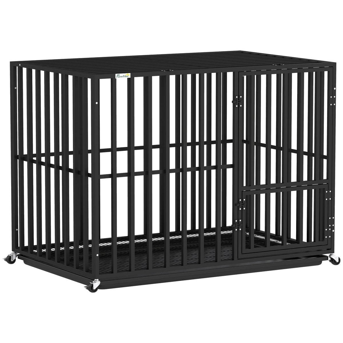 PawNora Heavy-Duty Dog Crate – Reinforced Steel Kennel with Wheels