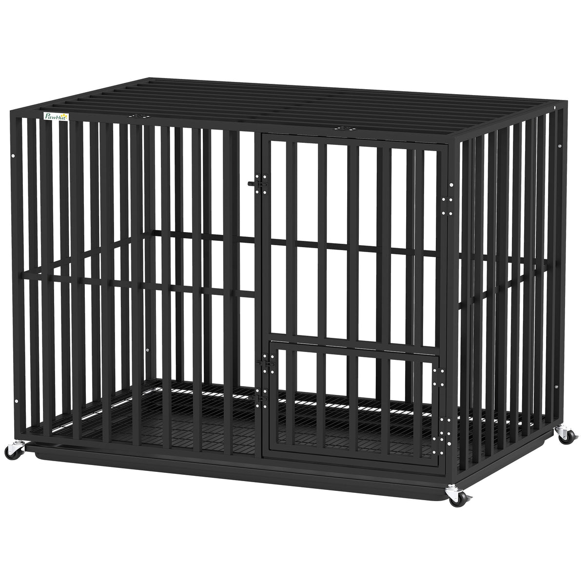 PawNora Heavy-Duty Dog Crate – Reinforced Steel Kennel with Wheels