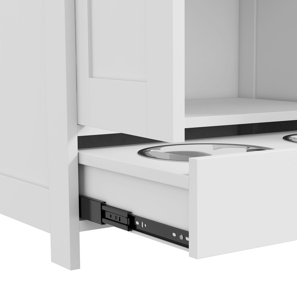 PawNora Dog Feeding Station – Hidden Bowls with Food Storage Cabinet