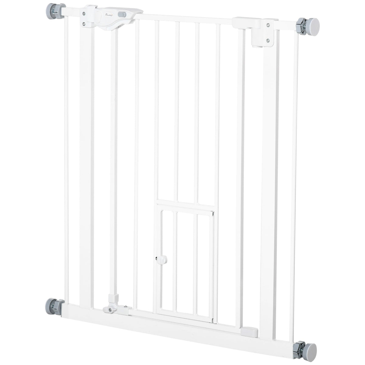 PawNora Steel Pet Gate – Auto-Close Dog Gate with Small Pet Door