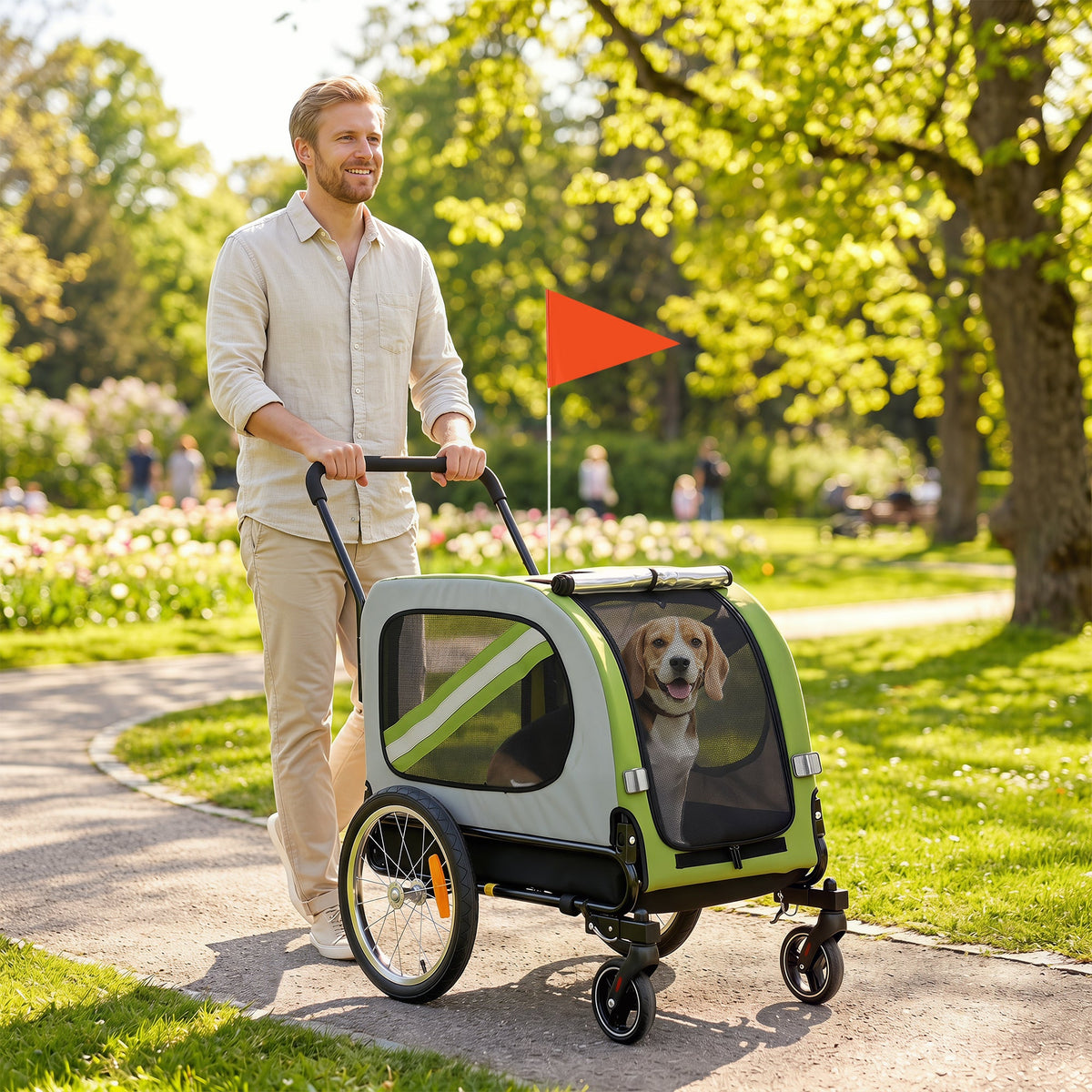 PawNora 2-in-1 Dog Bicycle Trailer &amp; Stroller – Foldable Pet Carrier