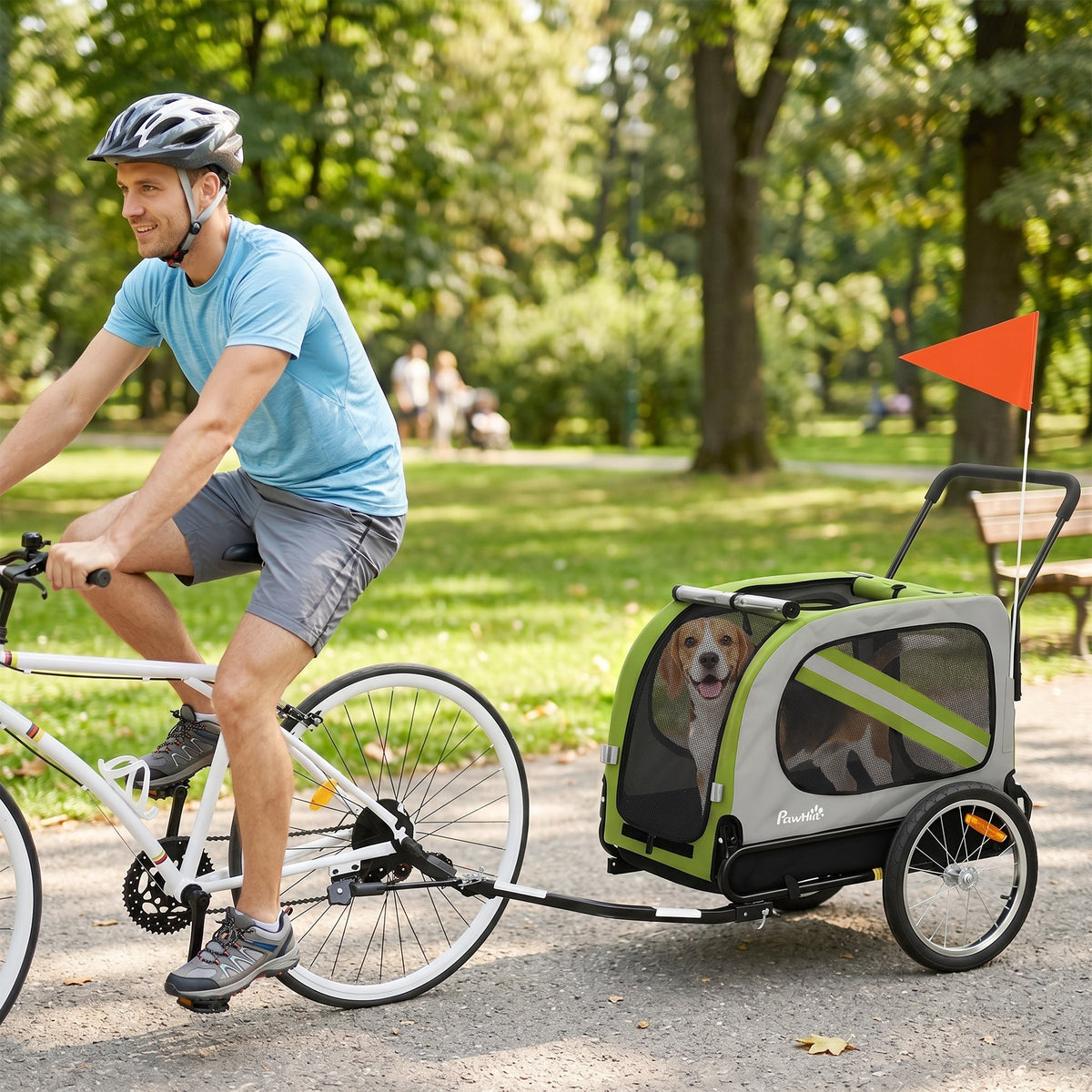 PawNora 2-in-1 Dog Bicycle Trailer &amp; Stroller – Foldable Pet Carrier